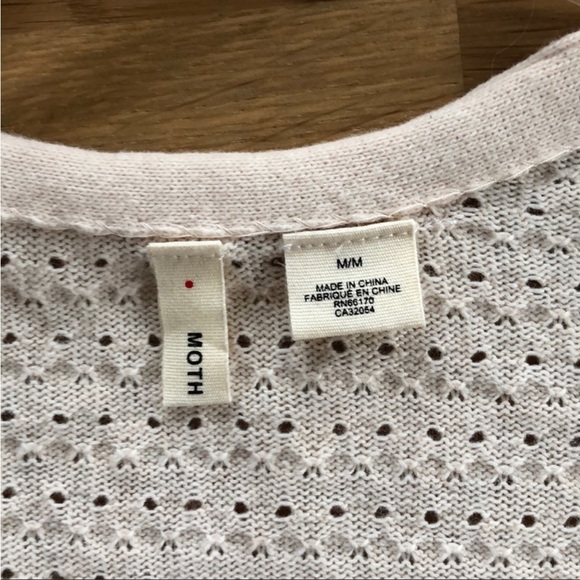 Anthropologie Moth Pointelle Peplum Cardigan M - Picture 6 of 6